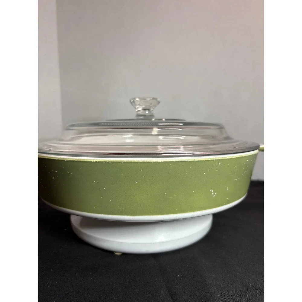 Vintage Corning Ware F-77-B 10 INCH Avocado Green Casserole Dish with Lid USA‎